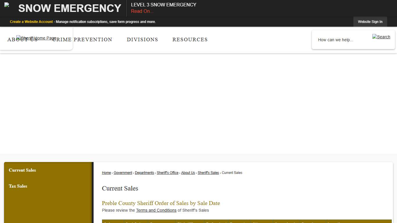 Current Sales Preble County, OH